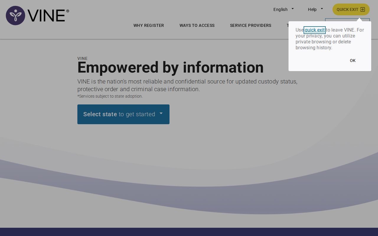 Winkler County custody-status notification record service